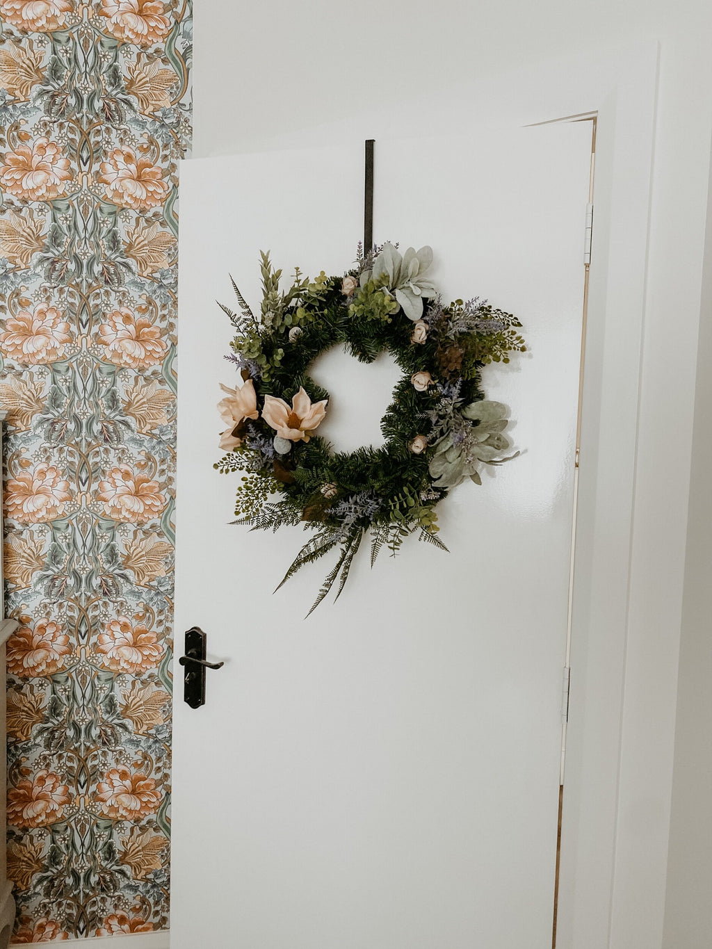 Peach Magnolia Christmas Wreath