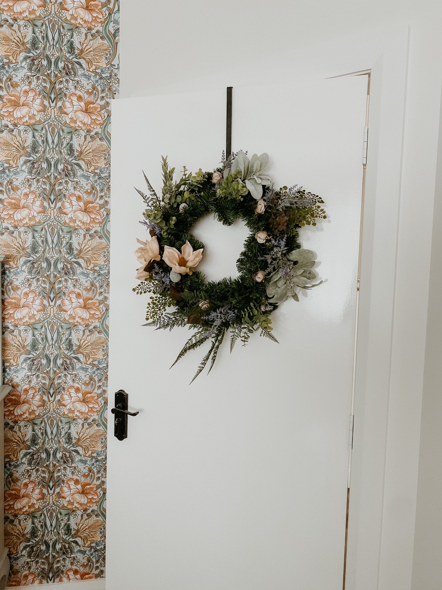 Peach Magnolia Christmas Wreath