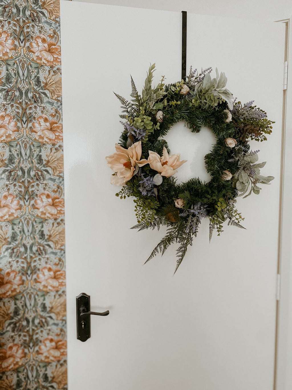 Peach Magnolia Christmas Wreath
