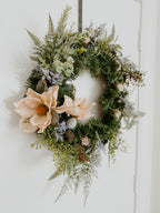 Peach Magnolia Christmas Wreath