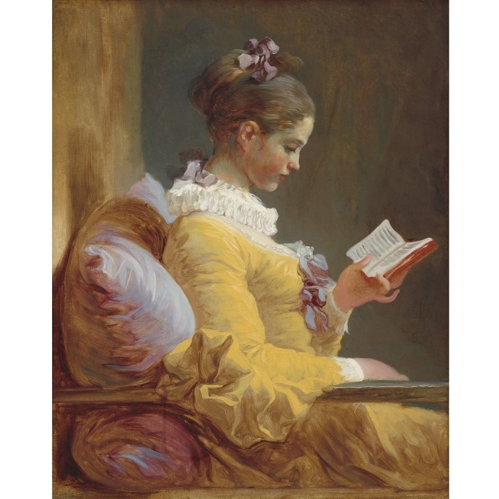 Young Girl Reading Decoupage