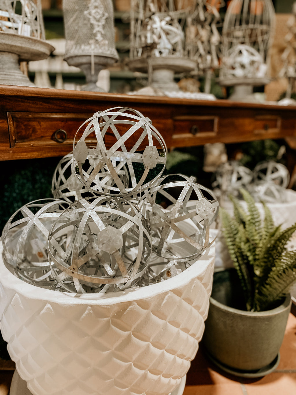 Galvanised Metal Orb