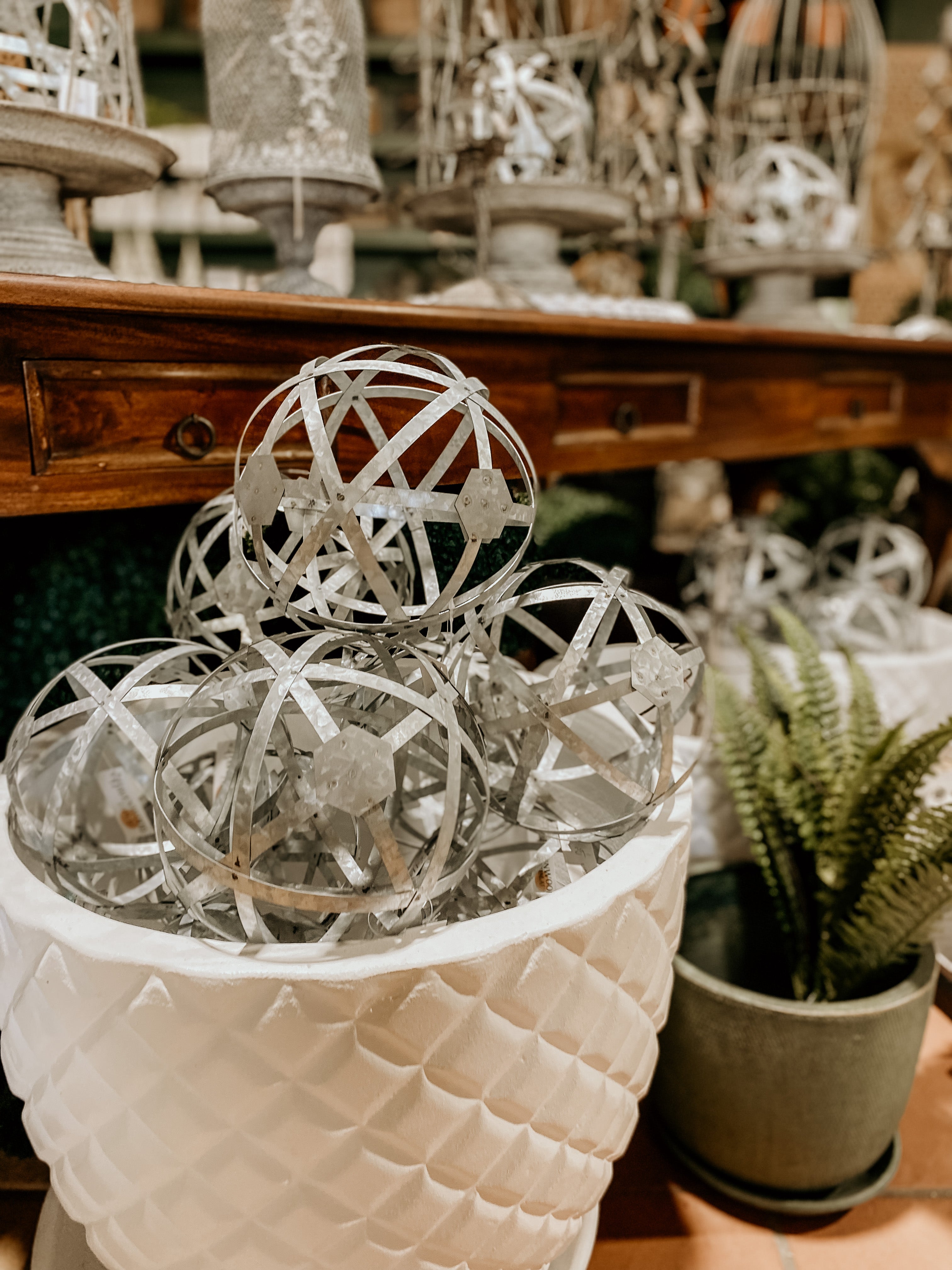 Galvanised Metal Orb
