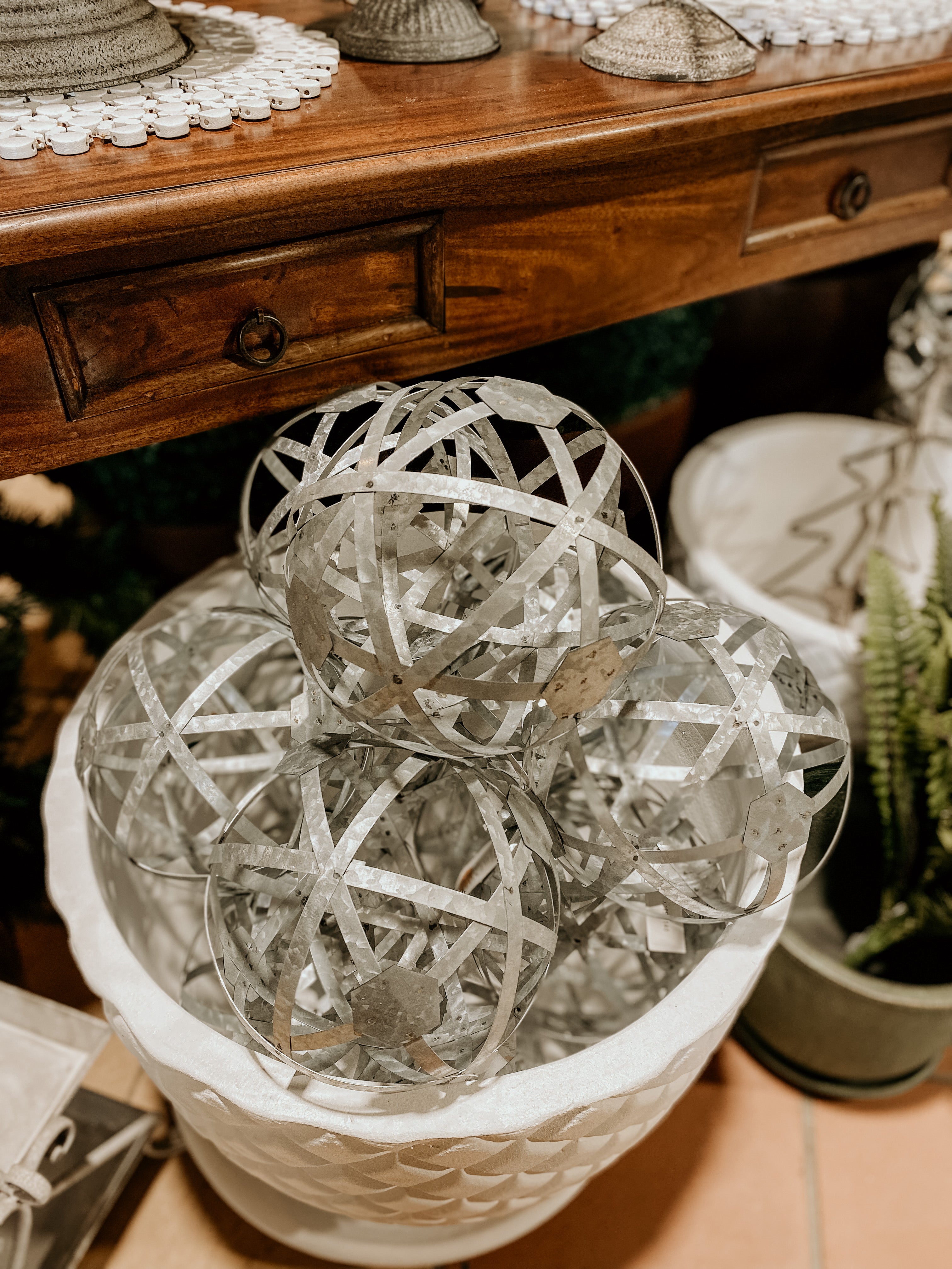 Galvanised Metal Orb