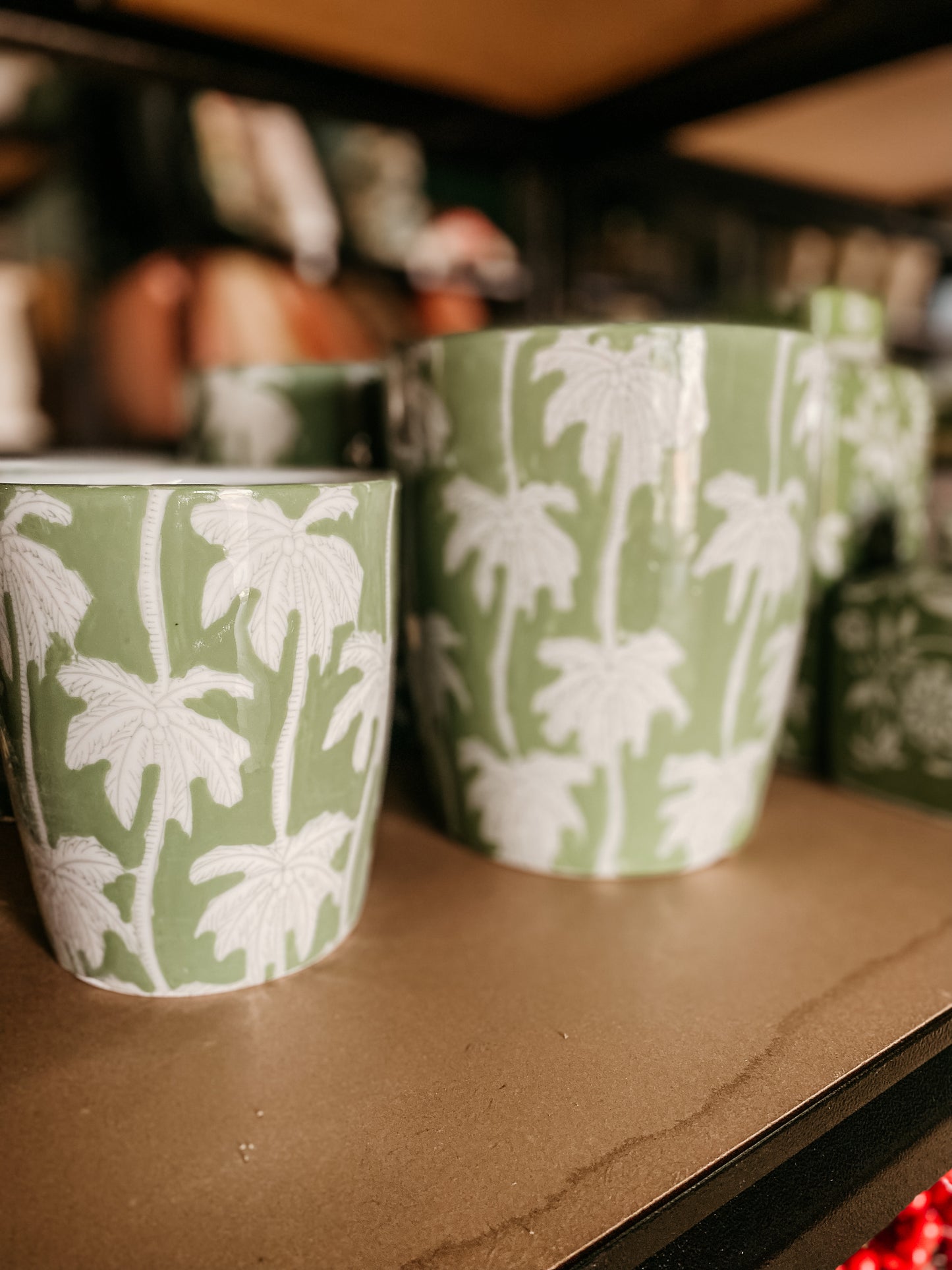 Palm Tree Ceramic Vase