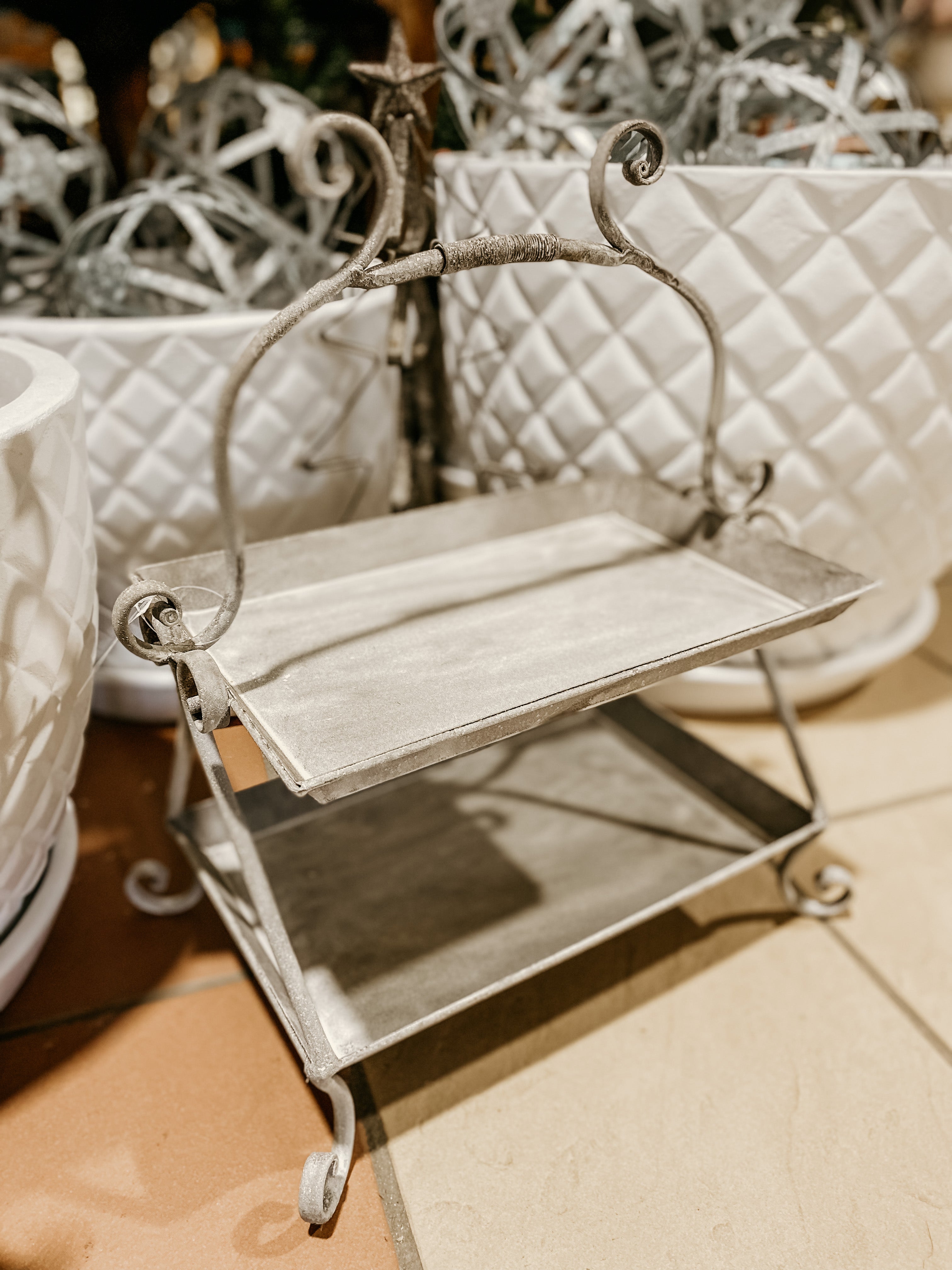French Style Two Tiered Stand