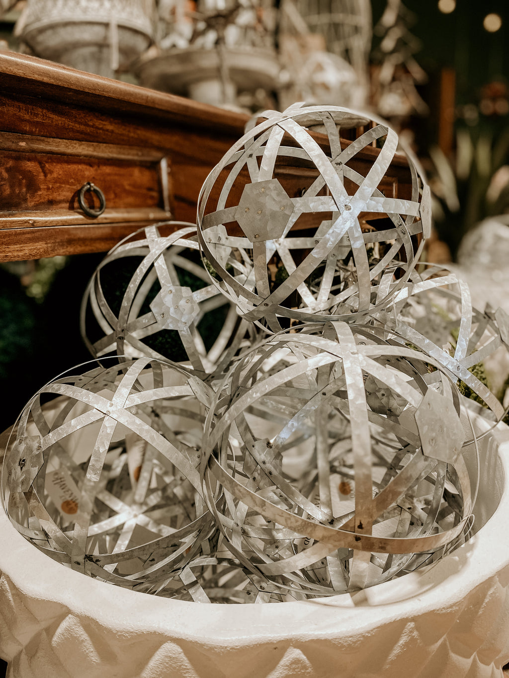 Galvanised Metal Orb