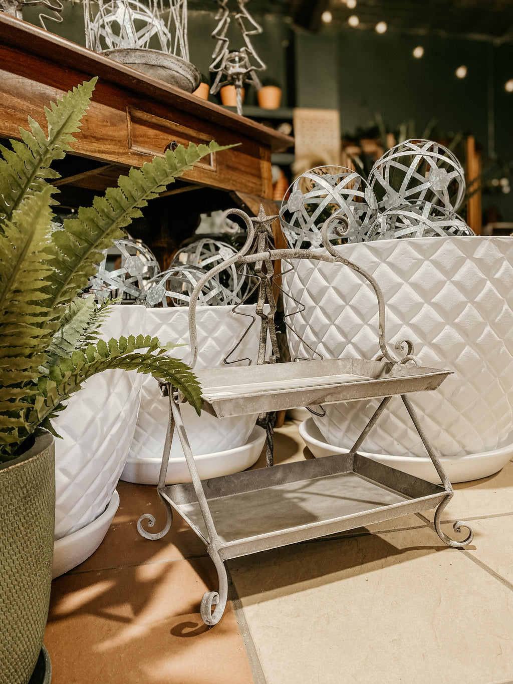French Style Two Tiered Stand
